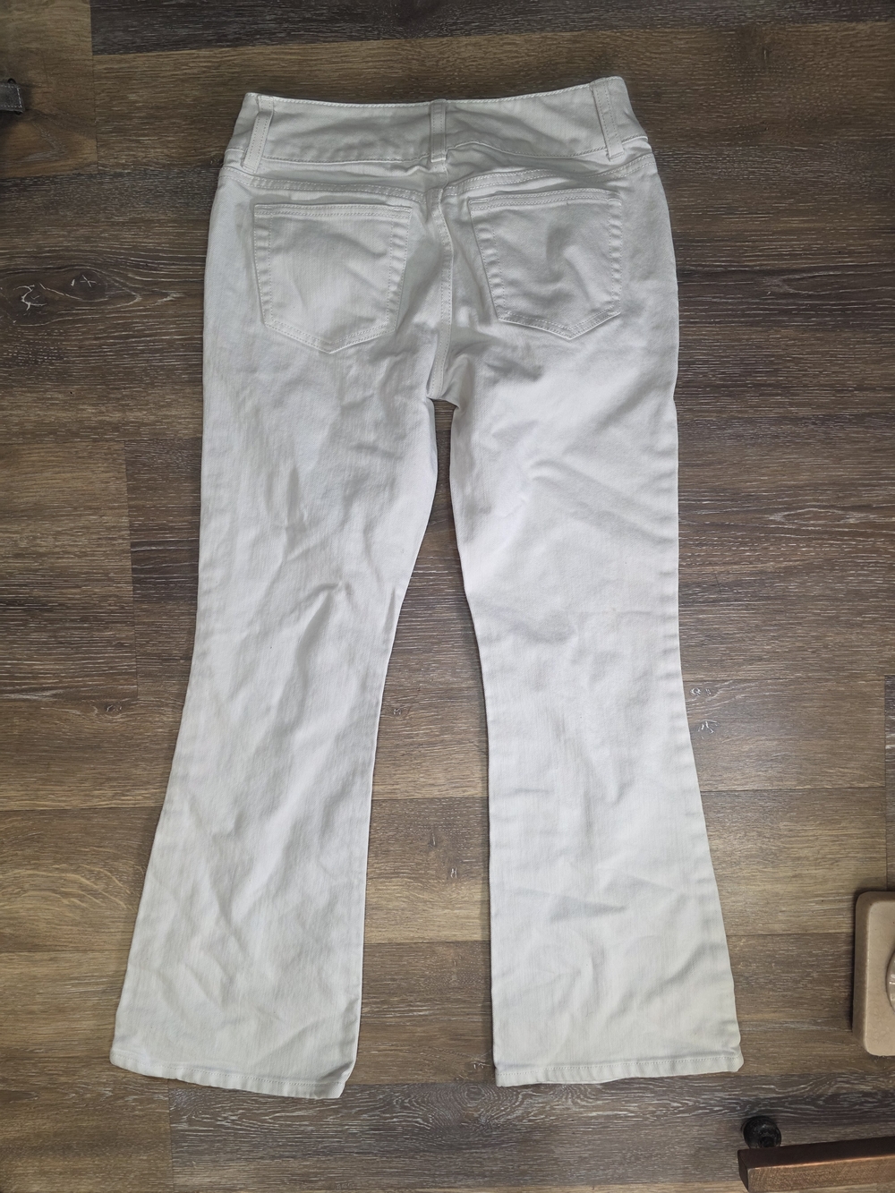 LONDONJEAN White Flared Wide-Leg Jeans with Double Button Waist - Picture 6 of 6